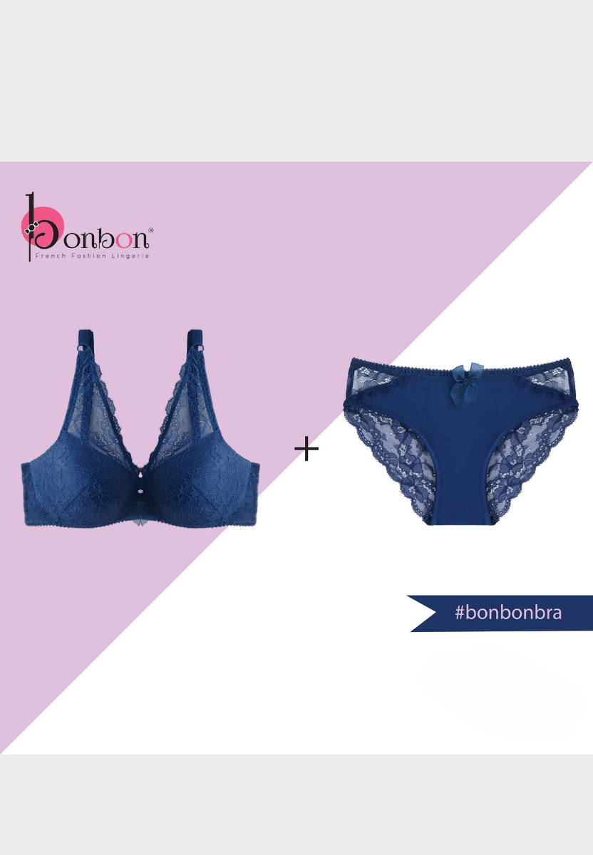 Navy Blue Lace Set