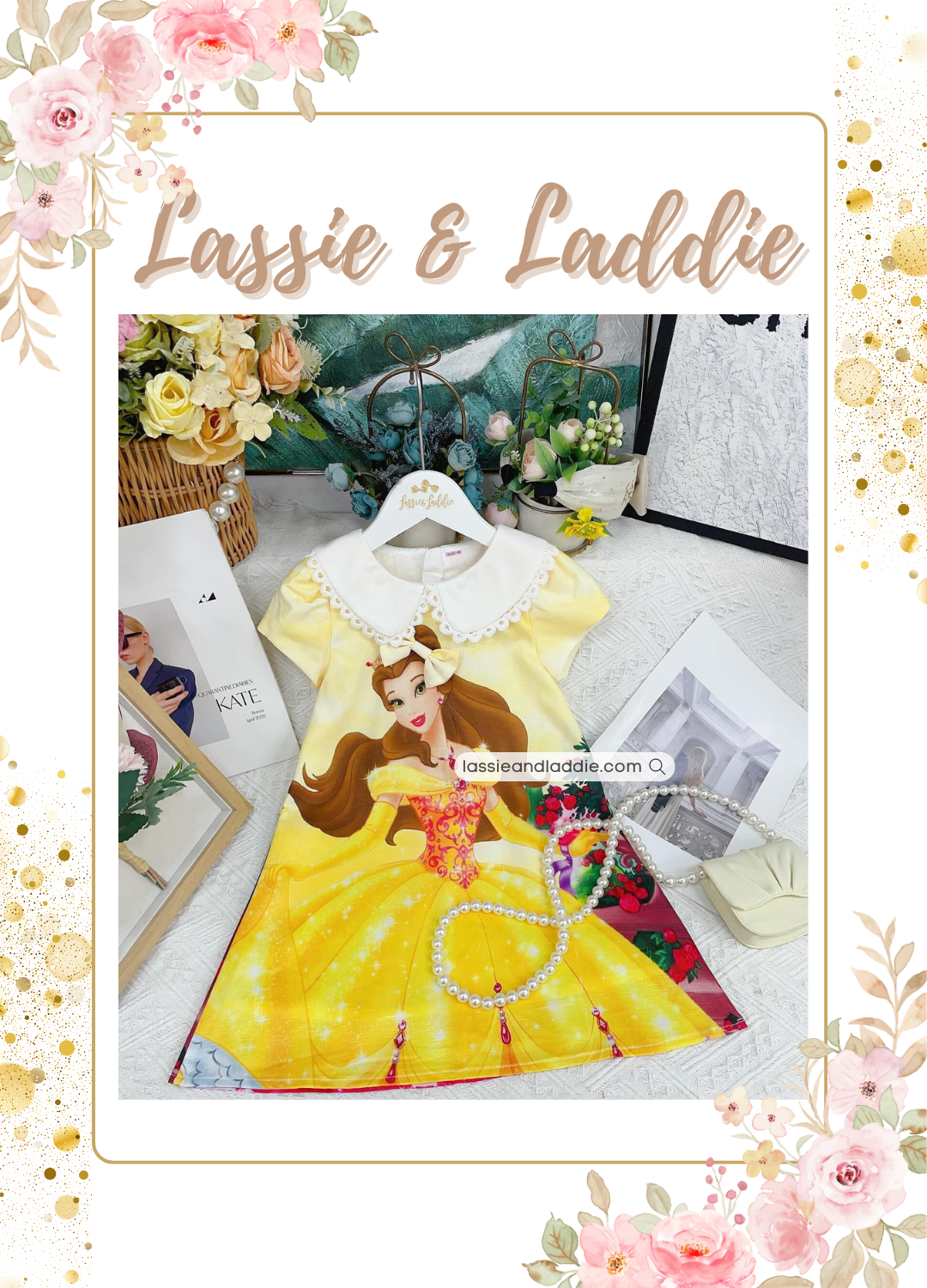 Belle-Inspired Yellow Princess Dress with Peter Pan Collar (K178)