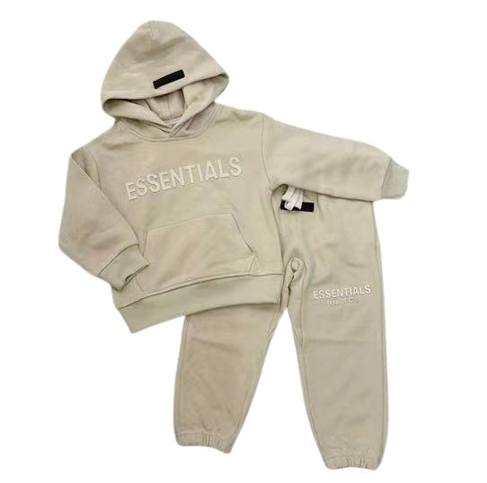 Essentials Kids Hoodie and Jogger Set – Beige (EK35)