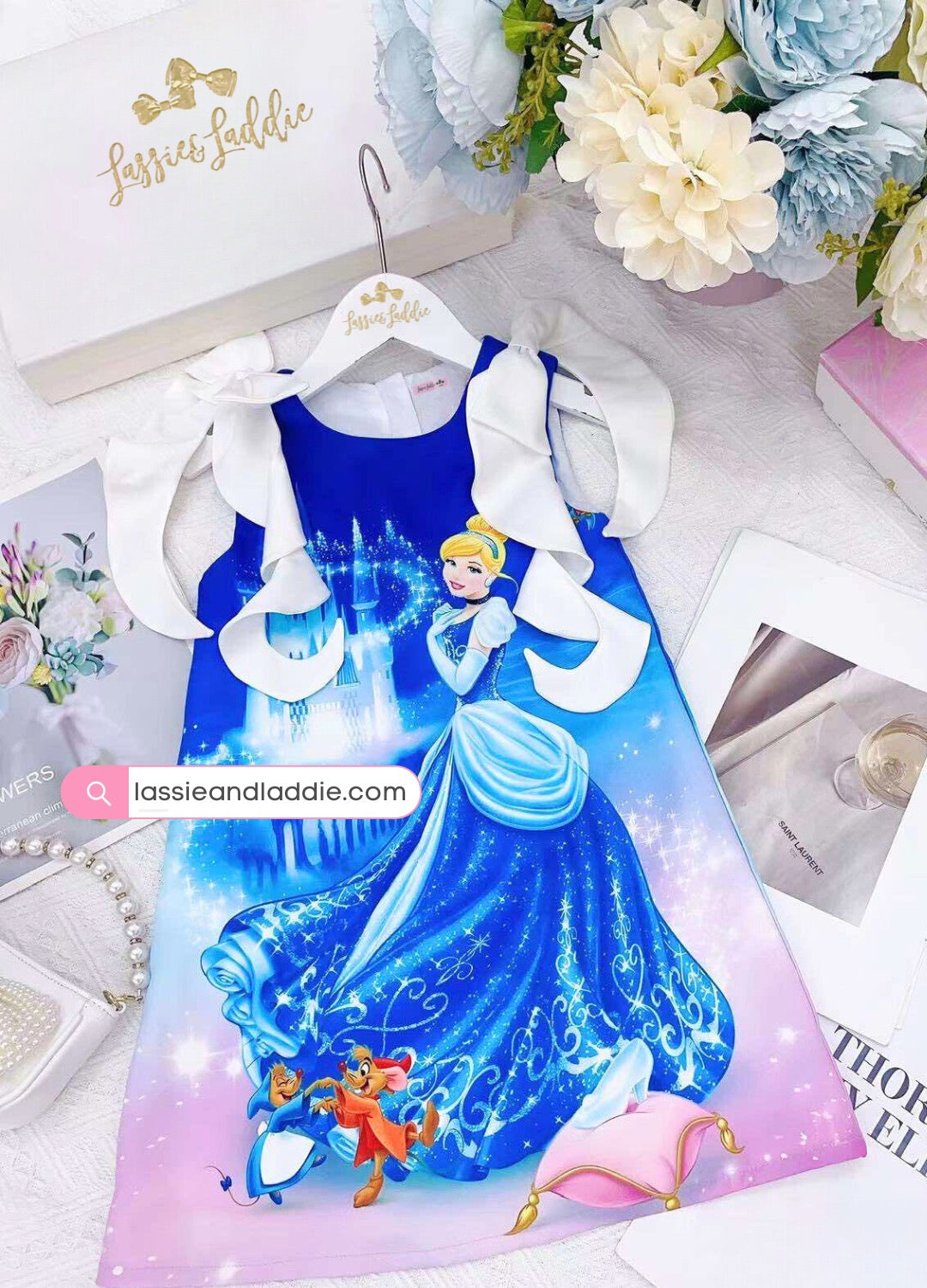 Cinderella Blue Princess Dress with Ruffled Sleeves (P301)