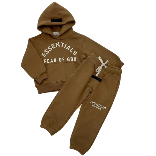 Essentials Fear of God Kids Hoodie and Jogger Set – Khaki (EK46)